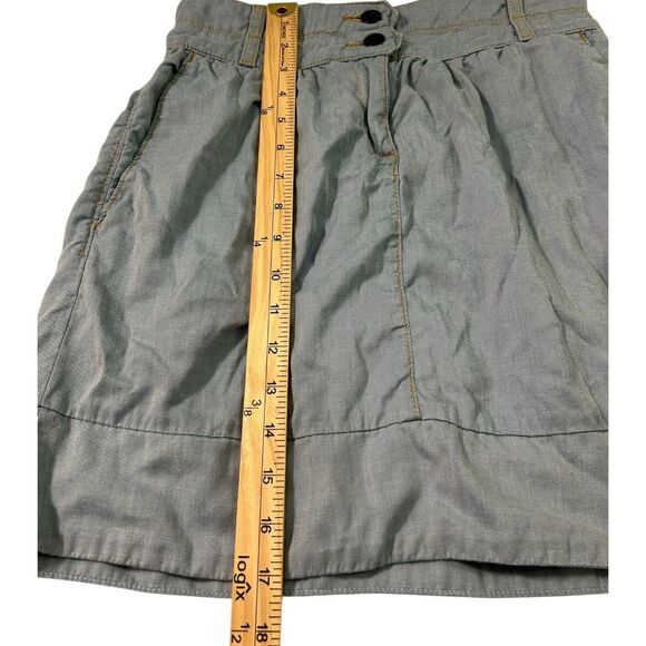 LUX. Womens Light Denim Jean Mini Skirt Double Button Sz 2 - Picture 7 of 9